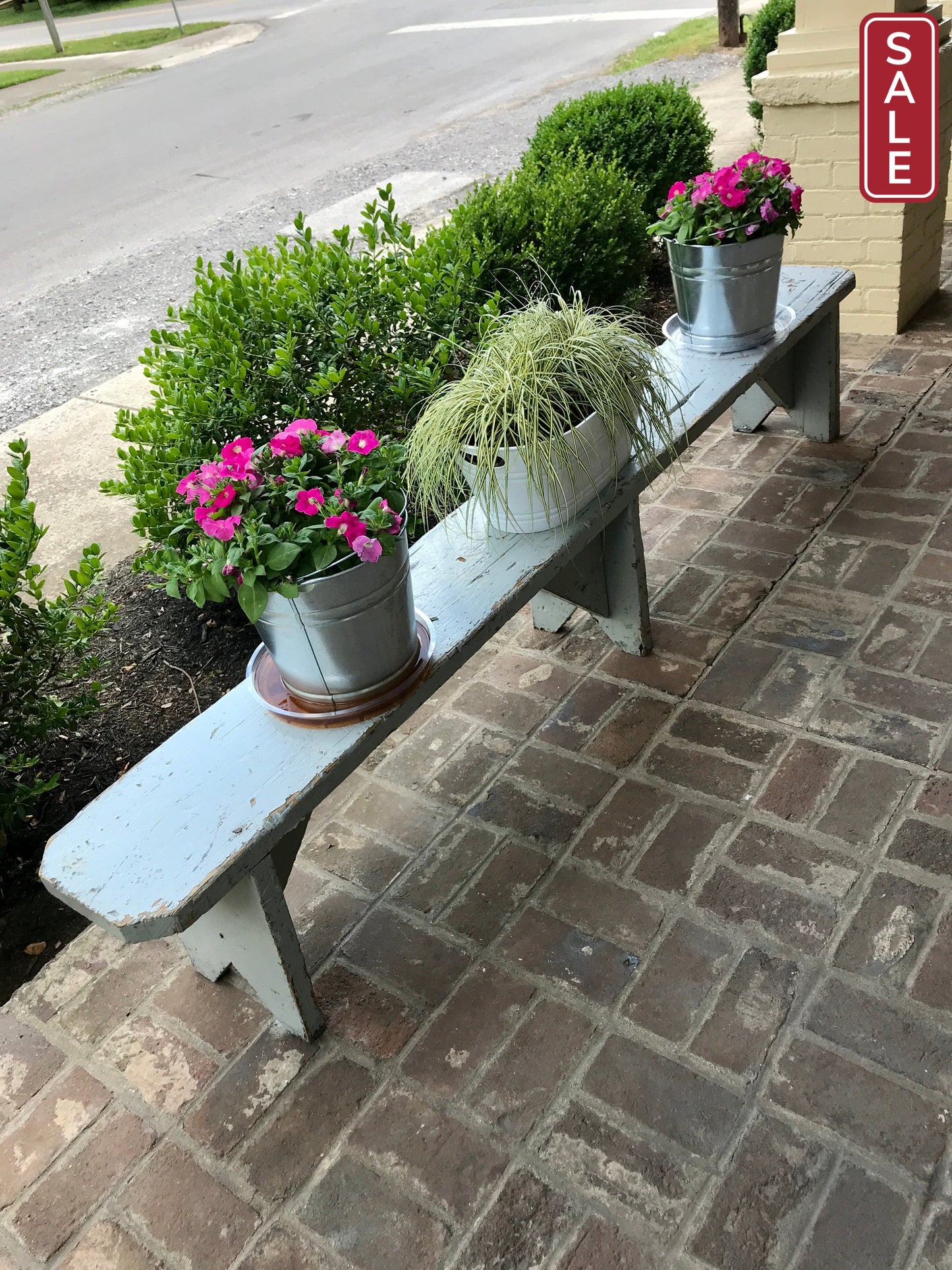 Vintage Wooden Benches-Vintage Finds > Furniture > Benches-Gray 96x16x11"-0-Quinn's Mercantile