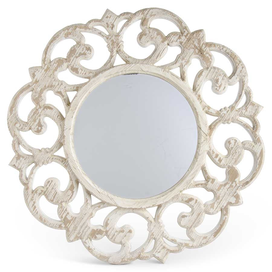 Whitewashed Scroll Mirror-For the Home > Home & Garden > Decor > Mirrors-Quinn's Mercantile
