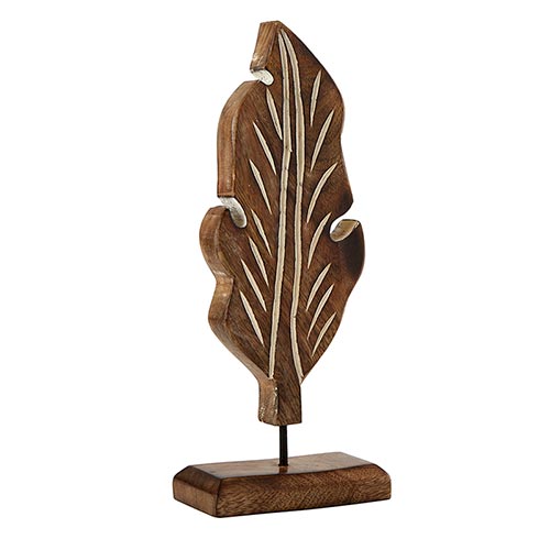 Wooden Leaf on Stand-For the Home > Home & Garden > Decor > Figurines-Quinn's Mercantile