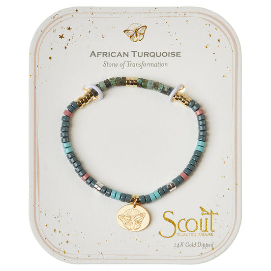 African Turquoise Intention Charm Bracelet-Apparel & Accessories > Jewelry > Bracelets-Quinn's Mercantile