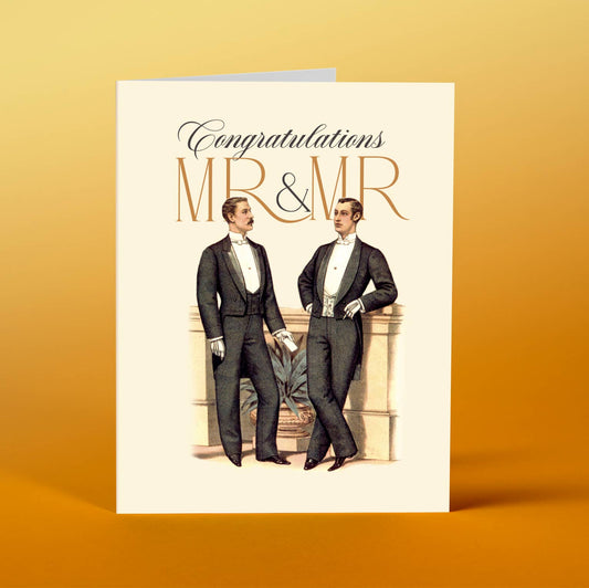 Mr and Mr Congratulations Greeting Card-greeting cards > Arts & Entertainment > Party & Celebration > Gift Giving > Greeting & Note Cards-Quinn's Mercantile