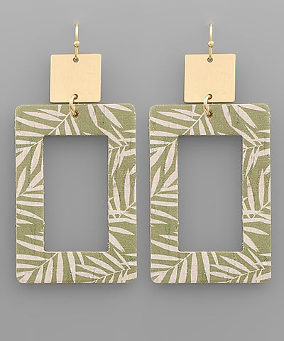 Cork Rectangle Earrings-Jewelry > Apparel & Accessories > Jewelry > Earrings-Quinn's Mercantile