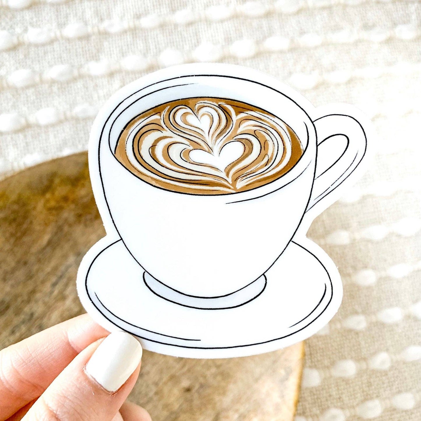 Latte Art Coffee Mug Sticker-Decorative Stickers > Arts & Entertainment > Hobbies & Creative Arts > Arts & Crafts > Art & Crafting Materials > Embellishments & Trims > Decorative Stickers-Quinn's Mercantile