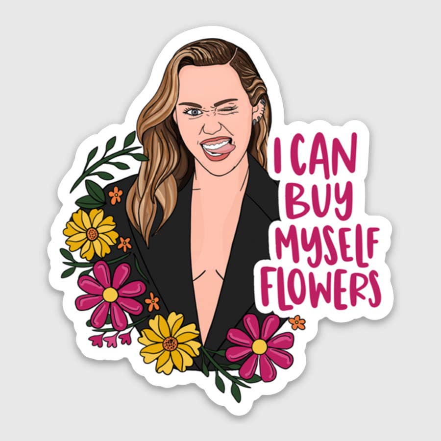 Miley Cyrus Flowers Sticker-Decorative Stickers > Arts & Entertainment > Hobbies & Creative Arts > Arts & Crafts > Art & Crafting Materials > Embellishments & Trims > Decorative Stickers-Quinn's Mercantile