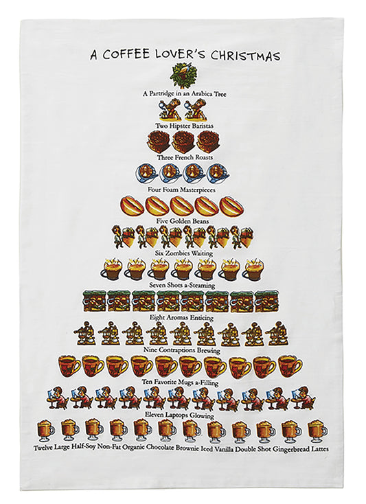 A Coffee Lover's Christmas Kitchen Towel-Textiles > Home & Garden > Linens & Bedding > Towels > Kitchen Towels-Quinn's Mercantile