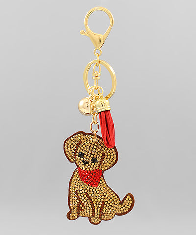 Dog With Scarf Puffer Key Chain-Apparel & Accessories > Handbag & Wallet Accessories > Keychains-Quinn's Mercantile