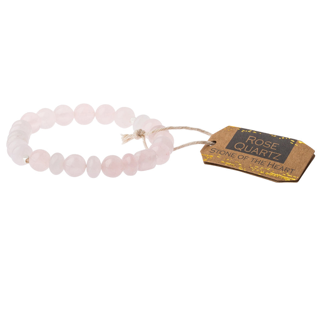 Rose Quartz Stone Stacking Bracelet-Apparel & Accessories > Jewelry > Bracelets-Quinn's Mercantile