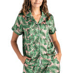 Aloha Bed Satin Pajama Top-Apparel & Accessories > Clothing > Sleepwear & Loungewear > Pajamas-Quinn's Mercantile