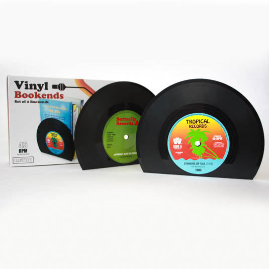 Retro Vinyl Bookends-Home & Garden > Decor > Bookends-Quinn's Mercantile