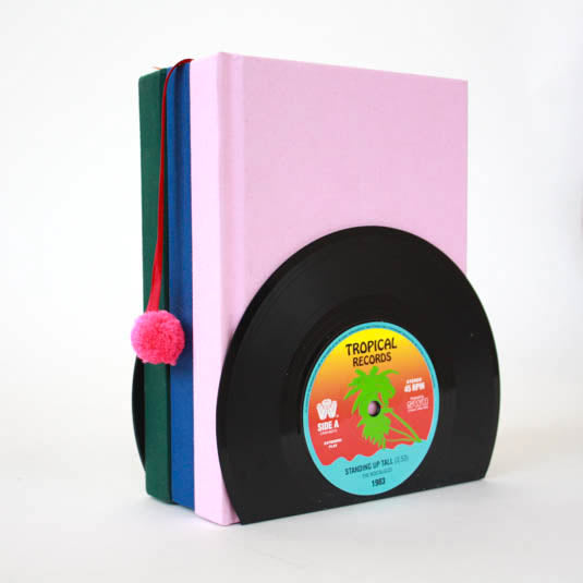 Retro Vinyl Bookends-Home & Garden > Decor > Bookends-Quinn's Mercantile