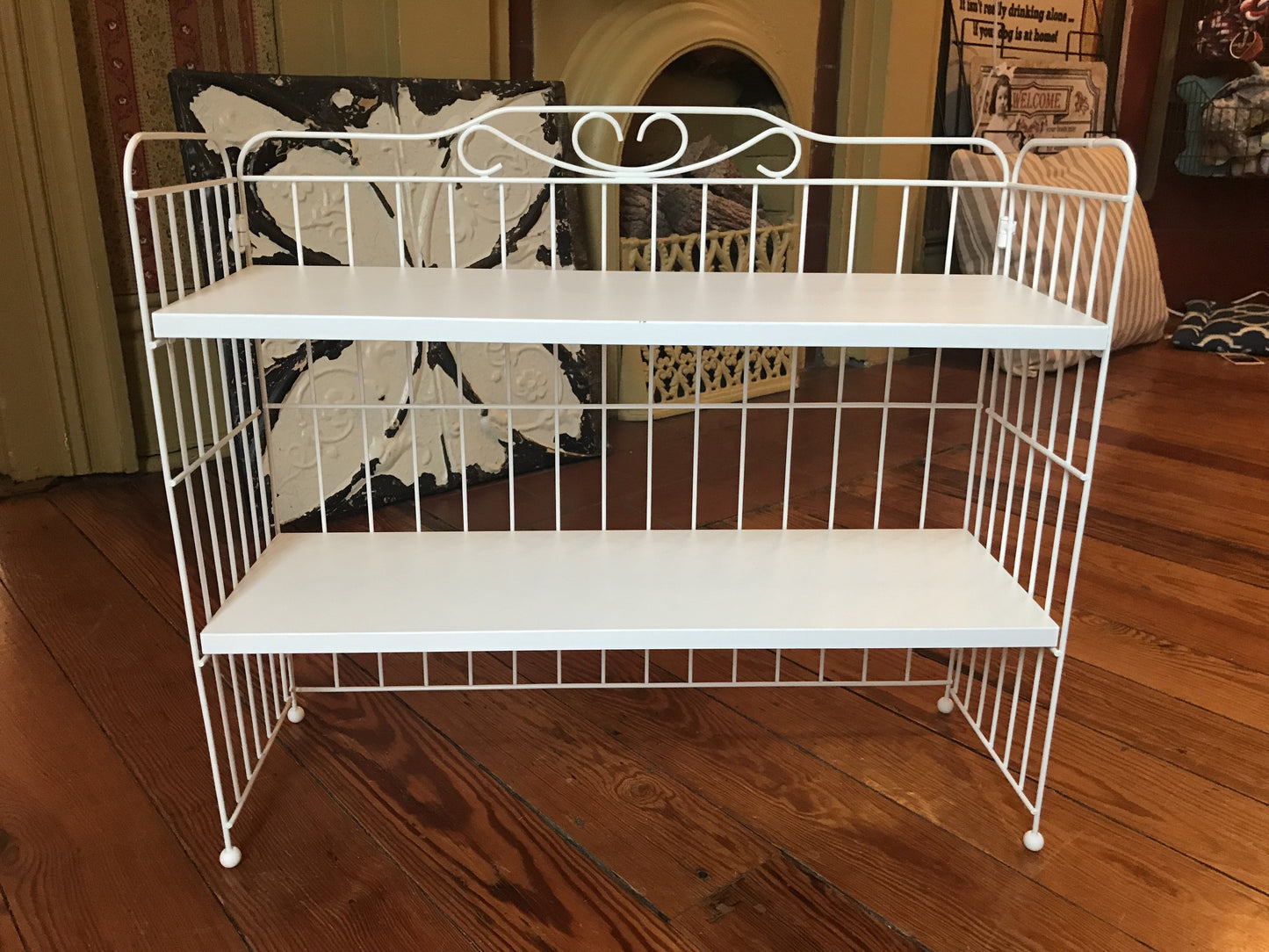 White Wood and Metal Rack-For the Home-Quinn's Mercantile
